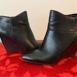 Nine West leather wedge angle booties